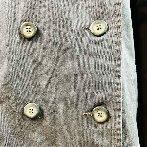 VTG 90s The Territory Ahead Flannel Lined Double Breasted Gray Barn Coat Jacket - Picture 5 of 16